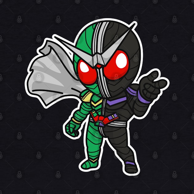 Kamen Rider W (CycloneJoker) Chibi Style Kawaii by The Toku Verse